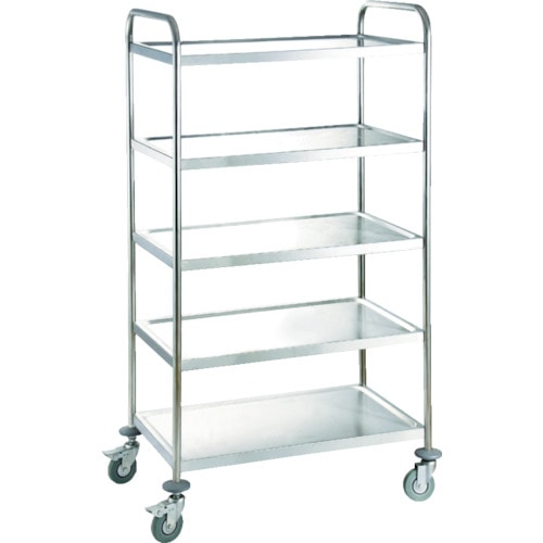 トラスコ中山 SECO SUS403 ステンレス製ワゴン 100ゴムキャスター 5段(ご注文単位1台)【直送品】