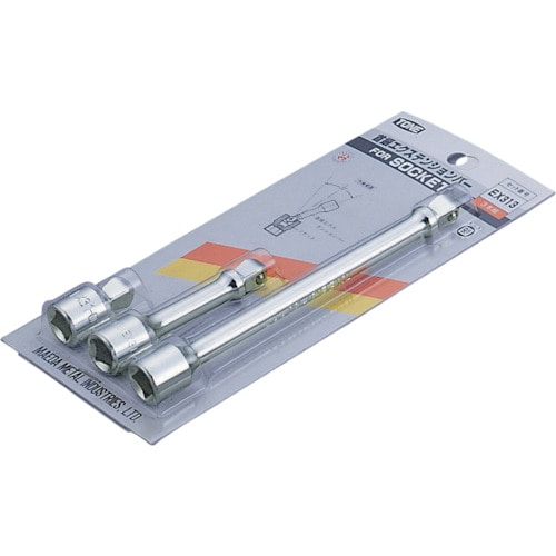 トラスコ中山 TONE 首振エクステンションバー 差込角9.5mm 3本セット(ご注文単位1セット)【直送品】