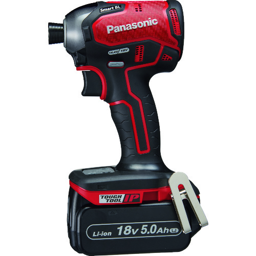 トラスコ中山 Panasonic デュアル インパクトドライバー 18V 5.0Ahセット 赤(ご注文単位1台)【直送品】