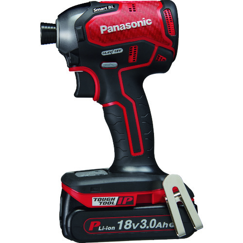 トラスコ中山 Panasonic デュアル インパクトドライバー 18V 3.0Ahセット 赤(ご注文単位1台)【直送品】