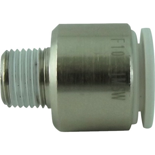 トラスコ中山 チヨダ チューブ継手 ファイブ六角穴付メイルコネクタ W(白) 10mm・R1/8（ご注文単位1個）【直送品】