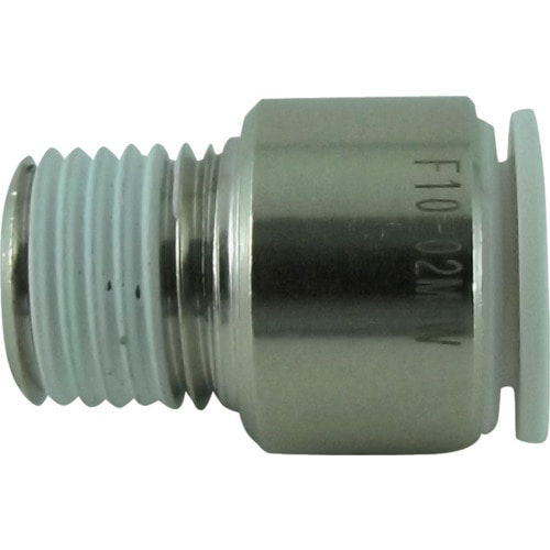 トラスコ中山 チヨダ チューブ継手 ファイブ六角穴付メイルコネクタ W(白) 10mm・R1/4（ご注文単位1個）【直送品】