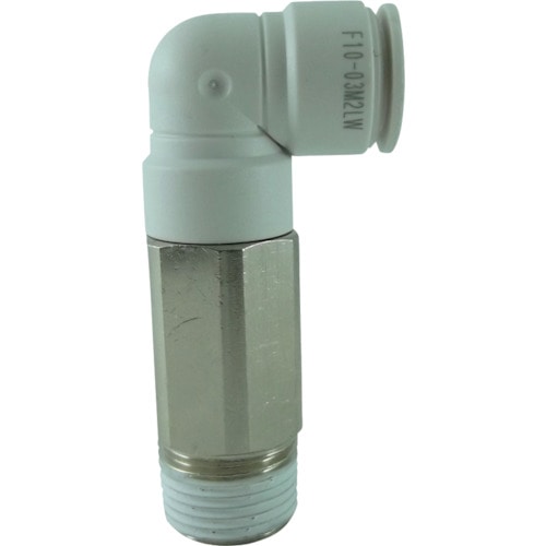 トラスコ中山 チヨダ ホース継手 ファイブロングメイルエルボ W(白) 10mm・R3/8（ご注文単位1個）【直送品】