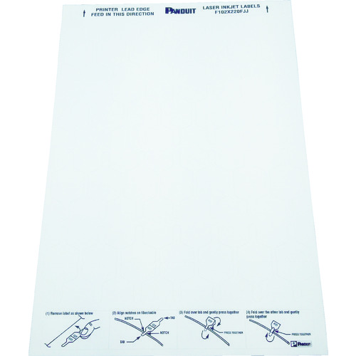 >トラスコ中山 パンドウイット レーザープリンタ用光ファイバー用旗型ラベル ポリオレフィン 白 印字部縦10.0mmx横26.0mm 500枚入り F102X220FJJ(ご注文単位1箱)【直送品】