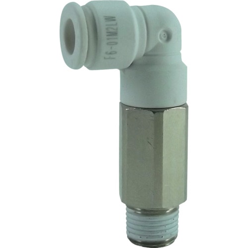 トラスコ中山 チヨダ ホース継手 ファイブロングメイルエルボ W(白) 6mm・R1/8（ご注文単位1個）【直送品】