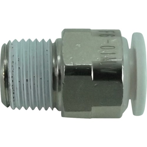 トラスコ中山 チヨダ ファイブメイルコネクタ W(白)6mm・R1/8(ご注文単位1個)【直送品】