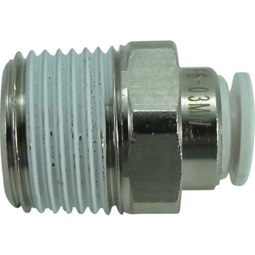 トラスコ中山 チヨダ ファイブメイルコネクタ W(白)6mm・R3/8(ご注文単位1個)【直送品】