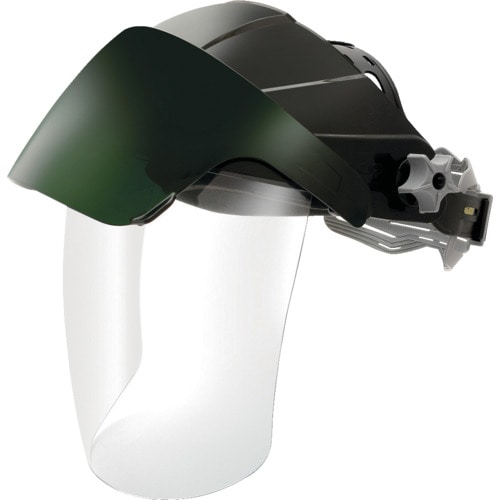 トラスコ中山 OTOS かぶり型防災面 クリア、グリーン#3 ジョグダイヤル調節機能(ご注文単位1個)【直送品】