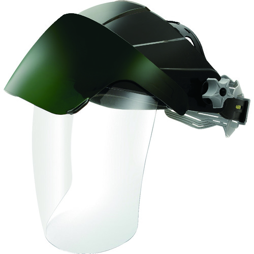 トラスコ中山 OTOS かぶり型防災面 クリア、グリーン#5 赤外線保護 ジョグダイヤル調節機(ご注文単位1個)【直送品】