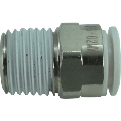 トラスコ中山 チヨダ ファイブメイルコネクタ W(白)8mm・R1/4（ご注文単位1個）【直送品】