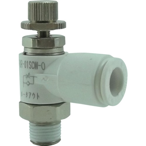 トラスコ中山 チヨダ ファイブスピードコントローラα 白 メーターアウト8mm・R1/8(ご注文単位1個)【直送品】