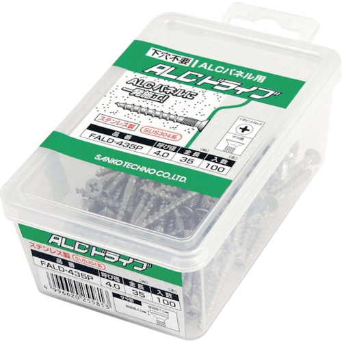 トラスコ中山 サンコー テクノ ALCドライブ FALDタイプ ステンレス製 (100本入) 119-4787(ご注文単位1パック)【直送品】