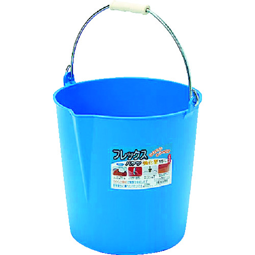 トラスコ中山 田中 フレックスバケツ 15L ブルー(ご注文単位1個)【直送品】