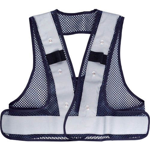 トラスコ中山 リンクサス F-H-VフルハーネスベストLED ネイビーxシルバー(ご注文単位1着)【直送品】