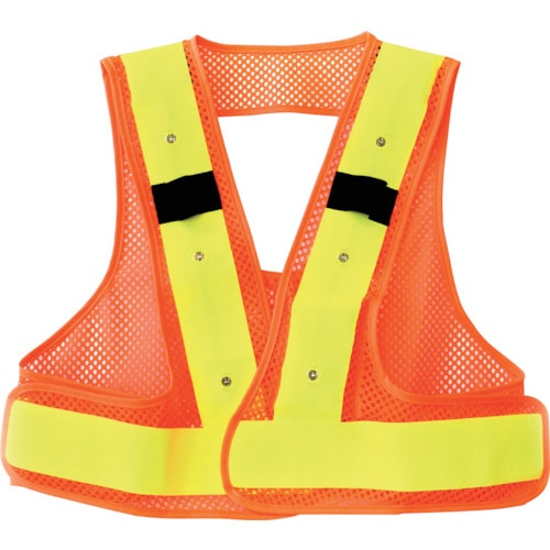 トラスコ中山 リンクサス F-H-VフルハーネスベストLED 蛍光オレンジx蛍光イエロー(ご注文単位1着)【直送品】