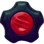 トラスコ中山 三星 フィットノブ M6 本体/黒 キャップ/赤 (5個入り)(ご注文単位1袋)【直送品】