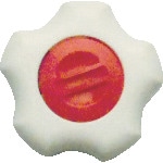 トラスコ中山 三星 フィットノブ M12 本体/白 キャップ/赤 (5個入り)(ご注文単位1袋)【直送品】