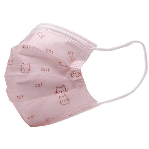 トラスコ中山 カーボーイ こども用マスク 猫柄(ご注文単位1箱)【直送品】
