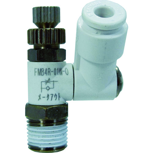 トラスコ中山 チヨダ ファイブミニスピードコントローラβ 白 メーターアウト4mm・R1/8(ご注文単位1個)【直送品】