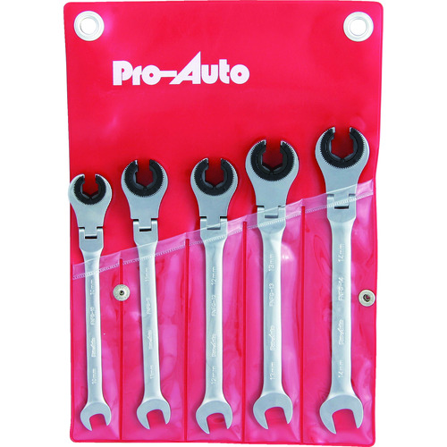 >トラスコ中山 Pro-Auto 5本組フレアナットフレックスギアレンチセット(ご注文単位1セット)【直送品】