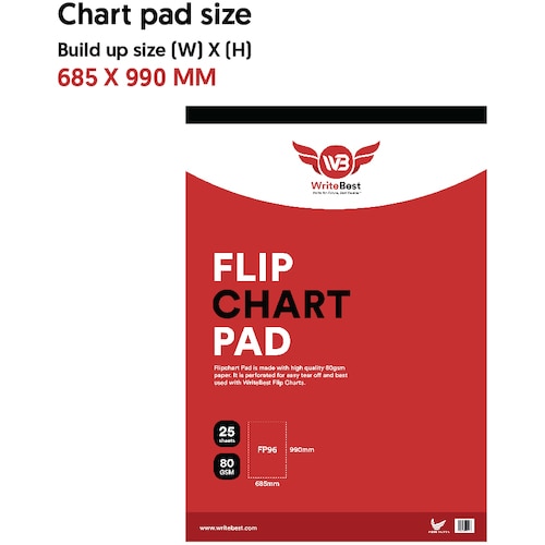 トラスコ中山 WRITEBEST フリップチャート用 パッド 900×1200mm用(ご注文単位1パック)【直送品】