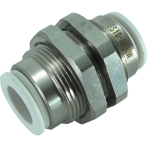 トラスコ中山 チヨダ ファイブSUSバルクヘッドユニオン 白 10mm(ご注文単位1個)【直送品】