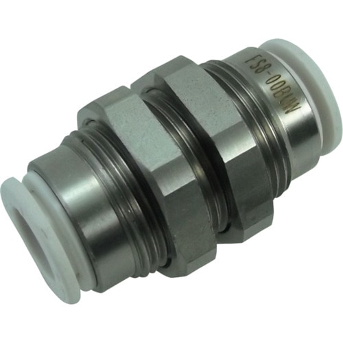 トラスコ中山 チヨダ ファイブSUSバルクヘッドユニオン 白 8mm（ご注文単位1個）【直送品】