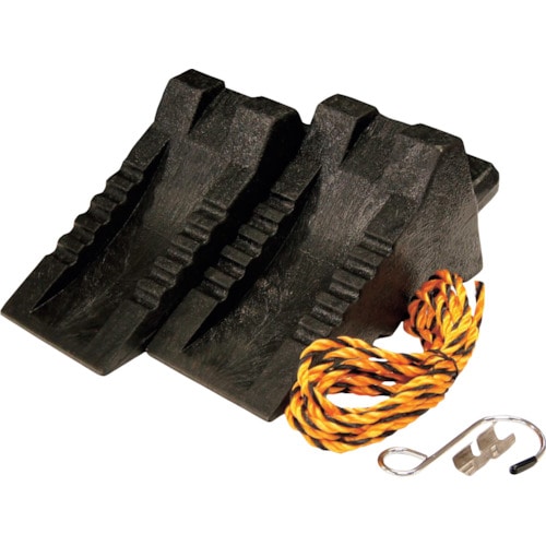 トラスコ中山 メルテック プラスチック タイヤストッパー 2個入り 大型トラック以下(ご注文単位1セット)【直送品】