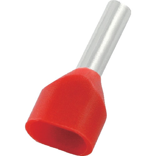 トラスコ中山 TRUSCO フェルール圧着端子 絶縁スリーブ付き ツインタイプ 1.0-8 100個入(ご注文単位1袋)【直送品】