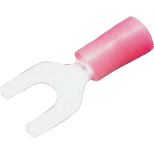 トラスコ中山 JST ビニル絶縁付角先開形端子(F形) FV1.25-S4A 100個入り（ご注文単位1袋）【直送品】