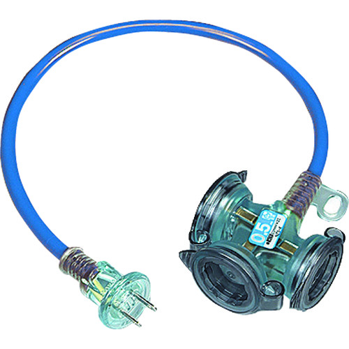 トラスコ中山 ハタヤ 防雨型2Pショートタップ 0.5m ブルー(ご注文単位1本)【直送品】