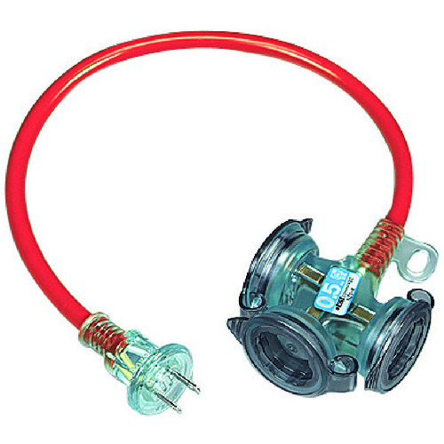 トラスコ中山 ハタヤ 防雨型2Pショートタップ 0.5m レッド(ご注文単位1本)【直送品】