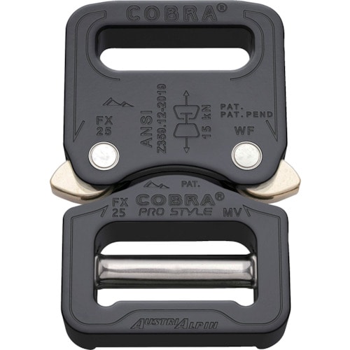 トラスコ中山 ALPIN COBRA PRO バックル 25mm ブラック(ご注文単位1個)【直送品】