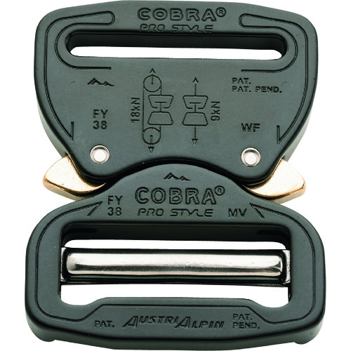 トラスコ中山 ALPIN COBRA バックル 38mm ブラック VF(ご注文単位1個)【直送品】