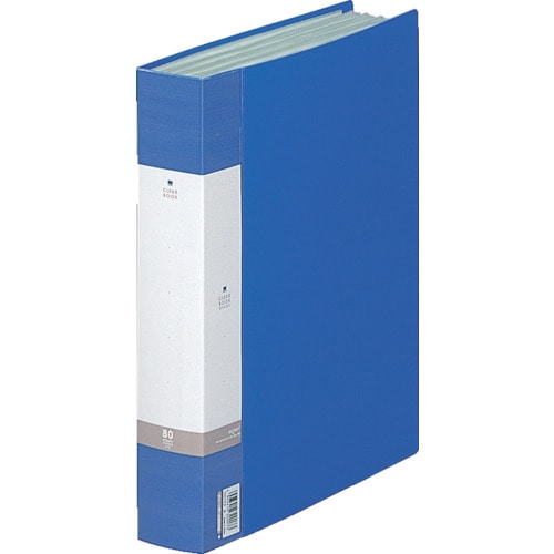 トラスコ中山 リヒト A4/S クリヤーブック(80枚) 青(ご注文単位1冊)【直送品】