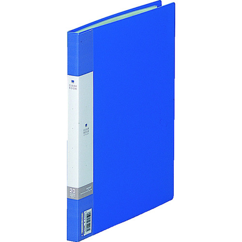 トラスコ中山 リヒト クリアファイル B5/S型 クリヤーブック(タテ型・固定式) ポケット20枚 青(ご注文単位1冊)【直送品】