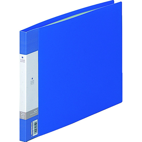 トラスコ中山 リヒト A4/E クリヤーブック(20枚) 青(ご注文単位1冊)【直送品】
