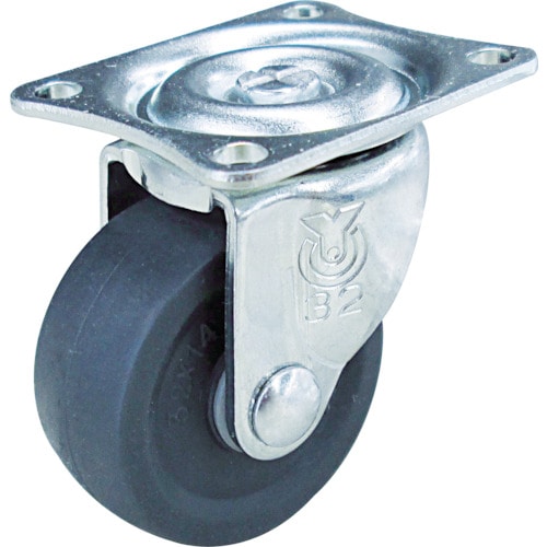 トラスコ中山 ユーエイ プレート式エラストマーキャスター自在38径(ご注文単位1個)【直送品】