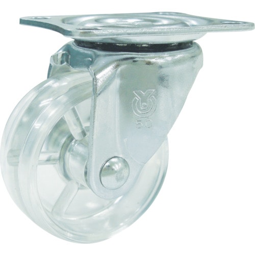 トラスコ中山 ユーエイ スケルトンキャスター自在車 38径ポリカーボネート車(透明)(ご注文単位1個)【直送品】