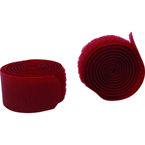 トラスコ中山 ユタカメイク マジックテープ マジックストラップS 20mm×60cm レッド(ご注文単位1袋)【直送品】