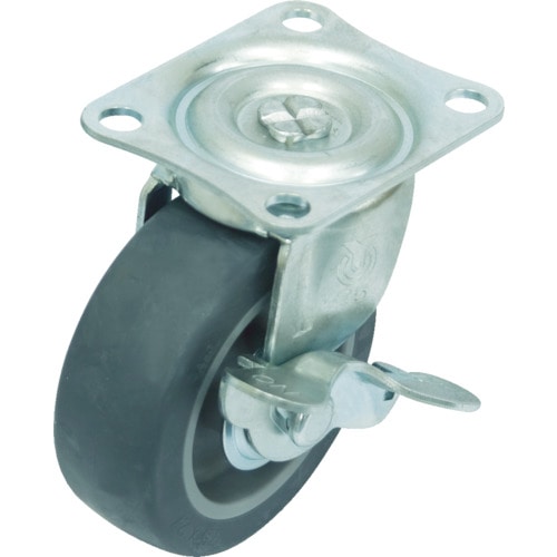 トラスコ中山 ユーエイ プレート式エラストマーキャスター自在50径S付(ご注文単位1個)【直送品】