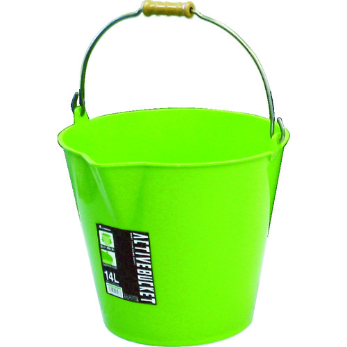 トラスコ中山 リス アクティブバケツ 14L ライトグリーン(ご注文単位1個)【直送品】