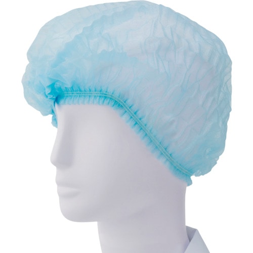 トラスコ中山 シンガー シンガーギャザーキャップMP(100枚入)ブルー(ご注文単位1箱)【直送品】