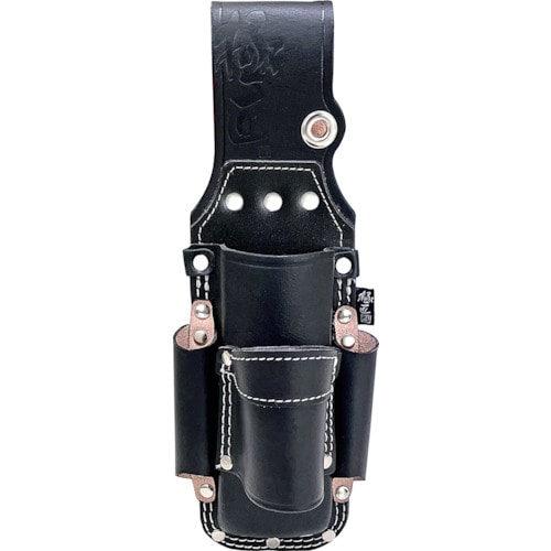 トラスコ中山 ベストツール 極匠 黒染め牛床革 板金鋏(2段)+つかみ箸差し(ご注文単位1個)【直送品】