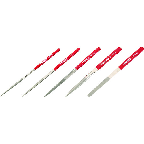 トラスコ中山 TRUSCO ダイヤモンドヤスリ 鉄工用#140 5本セット 全長215mm(5本組サイズ)(ご注文単位1セット)【直送品】