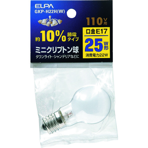トラスコ中山 ELPA ミニクリプトン球 202-0917(ご注文単位1個)【直送品】