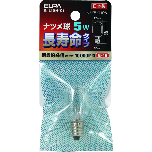 トラスコ中山 ELPA ナツメ球5WE12Cロング(ご注文単位1個)【直送品】