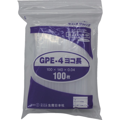 トラスコ中山 セイニチ 「ユニパックGP」E-4 ヨコ長 100×140×0.04 100枚（ご注文単位1袋）【直送品】