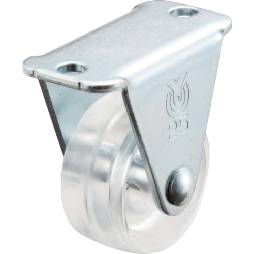 トラスコ中山 ユーエイ スケルトンキャスター固定車 25径ポリカーボネート車(透明)(ご注文単位1個)【直送品】