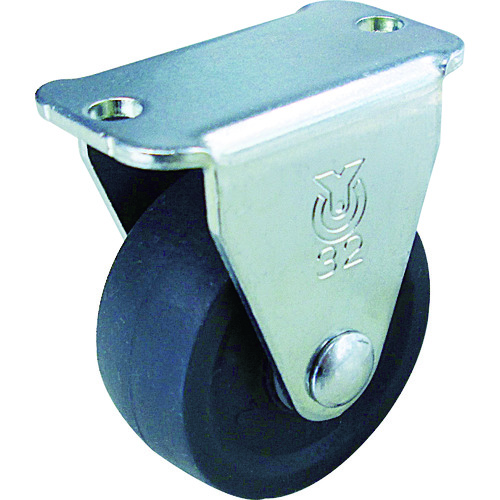 トラスコ中山 ユーエイ プレート式エラストマーキャスター固定32径(ご注文単位1個)【直送品】